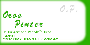 oros pinter business card